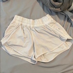 White Lululemon Tracker Shorts